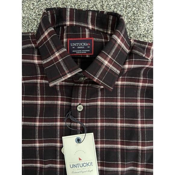 Men’s UNTUCKit Long Sleeve Benoit Plaid Button Front Shirt NWT Small Plaid - Picture 3 of 5
